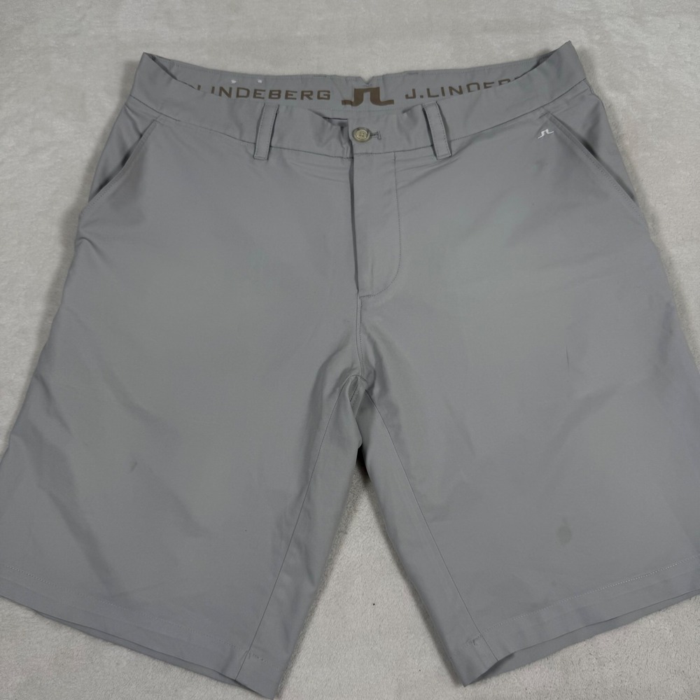 J Lindeberg Mens Golf Shorts Light Grey Performance Stretch Size 34